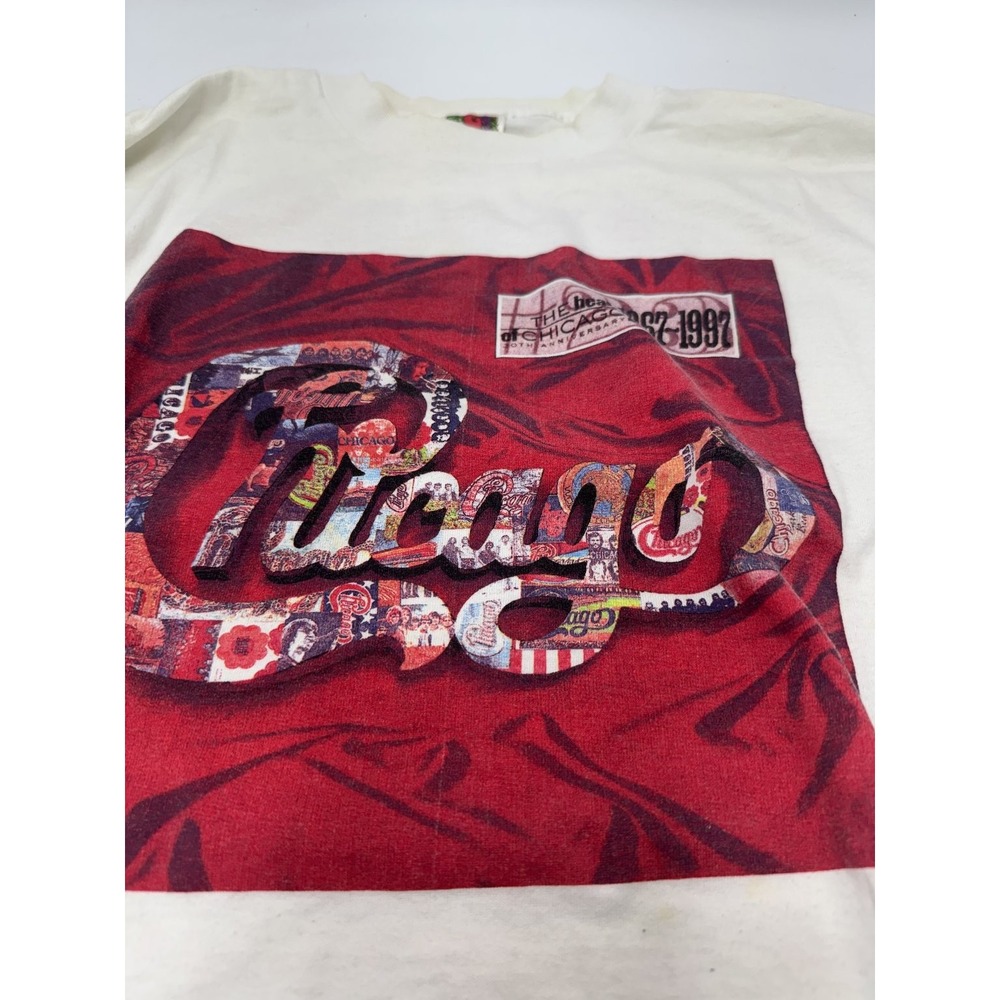 Fruit of the Loom Men's Vintage Chicago 1997 Tour T-Shirt White XXL Cotton Poly